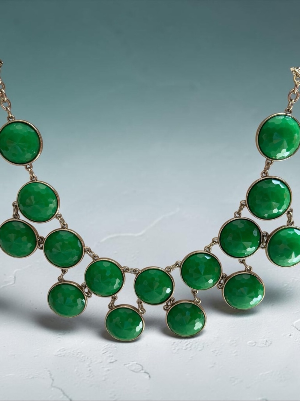Charming Charlie Chunky Green Bubble Statement Necklace